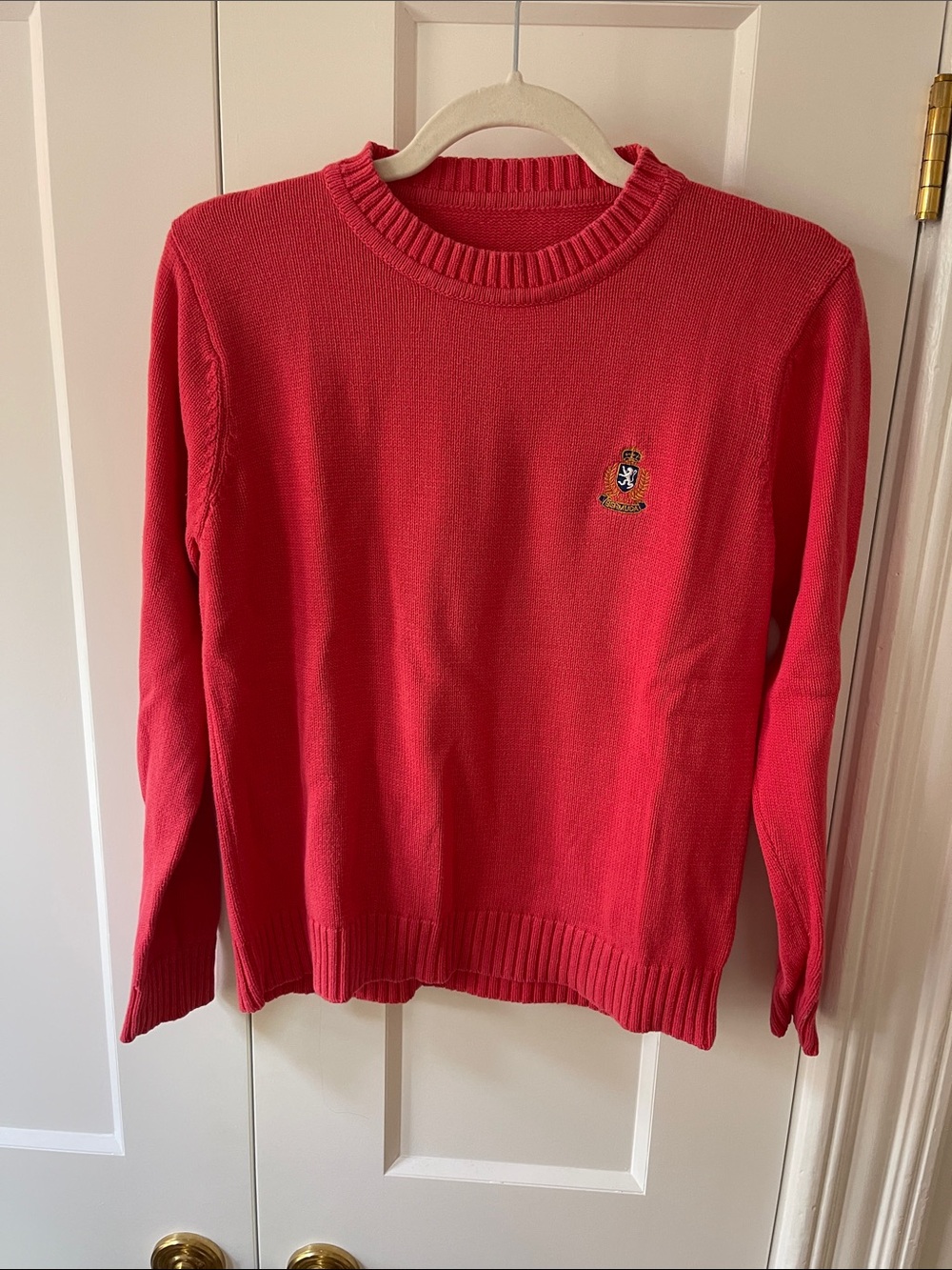 Vintage The English Sports Shop Bermuda Pink Cotton Knit Crest Sweater XS/S